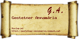 Gestetner Annamária névjegykártya